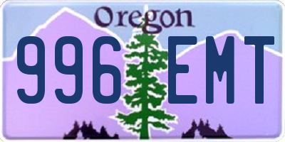 OR license plate 996EMT