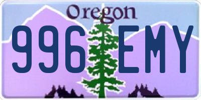 OR license plate 996EMY
