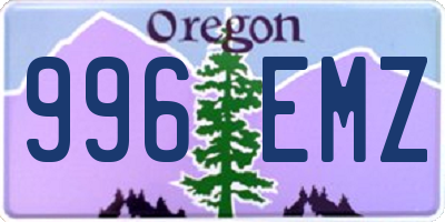 OR license plate 996EMZ