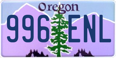 OR license plate 996ENL