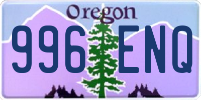 OR license plate 996ENQ
