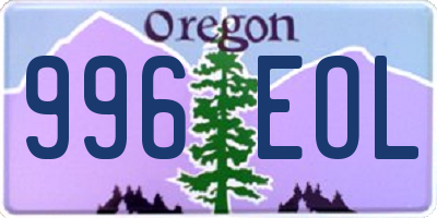 OR license plate 996EOL