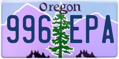 OR license plate 996EPA