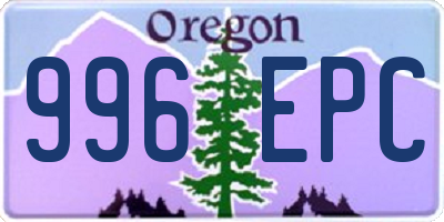 OR license plate 996EPC