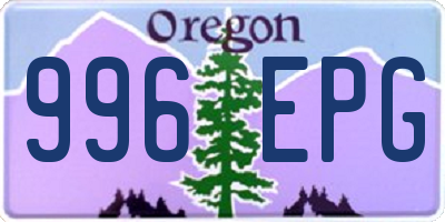 OR license plate 996EPG