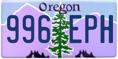 OR license plate 996EPH