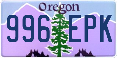 OR license plate 996EPK