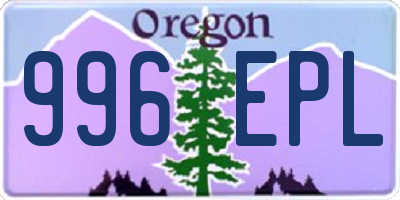 OR license plate 996EPL