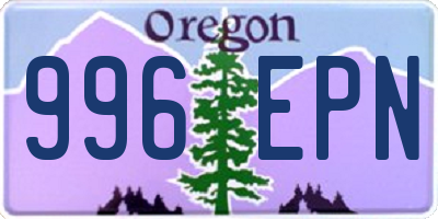 OR license plate 996EPN