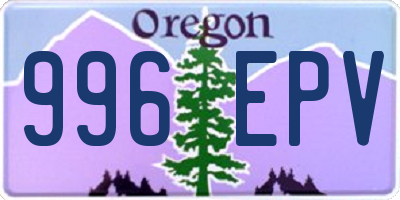 OR license plate 996EPV