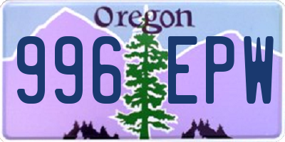 OR license plate 996EPW