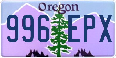 OR license plate 996EPX