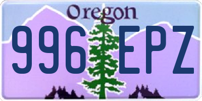 OR license plate 996EPZ