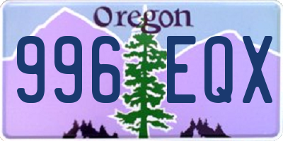 OR license plate 996EQX