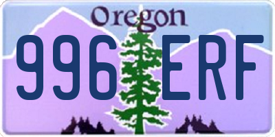 OR license plate 996ERF