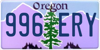 OR license plate 996ERY