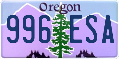 OR license plate 996ESA