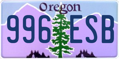 OR license plate 996ESB