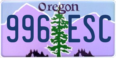 OR license plate 996ESC