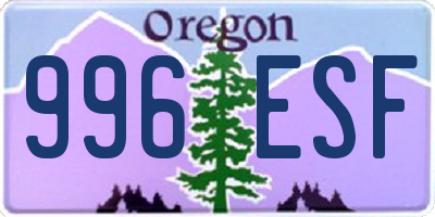 OR license plate 996ESF