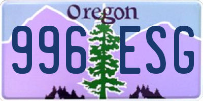 OR license plate 996ESG