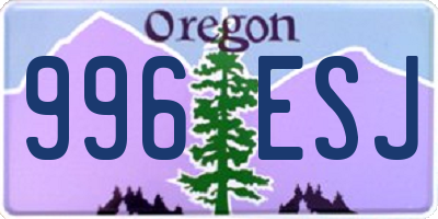 OR license plate 996ESJ