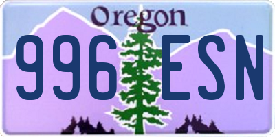 OR license plate 996ESN