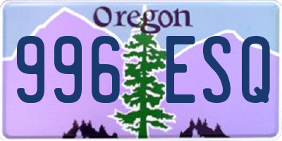 OR license plate 996ESQ