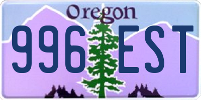 OR license plate 996EST