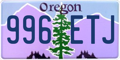 OR license plate 996ETJ