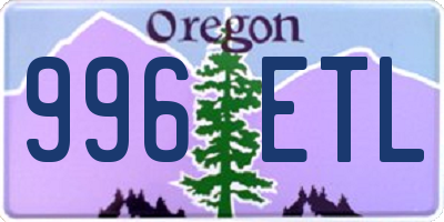 OR license plate 996ETL