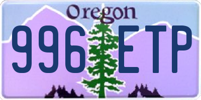 OR license plate 996ETP