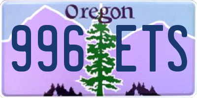 OR license plate 996ETS