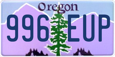 OR license plate 996EUP