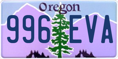 OR license plate 996EVA