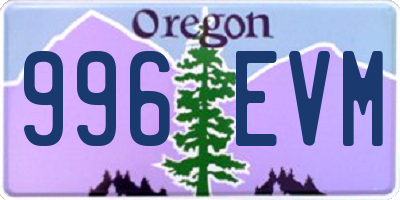 OR license plate 996EVM