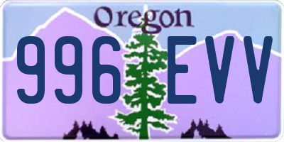 OR license plate 996EVV