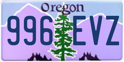 OR license plate 996EVZ