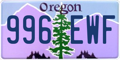 OR license plate 996EWF