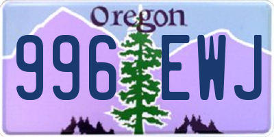 OR license plate 996EWJ