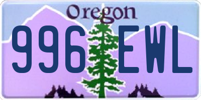 OR license plate 996EWL