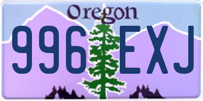 OR license plate 996EXJ