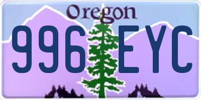 OR license plate 996EYC