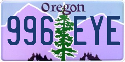 OR license plate 996EYE