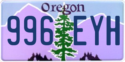 OR license plate 996EYH