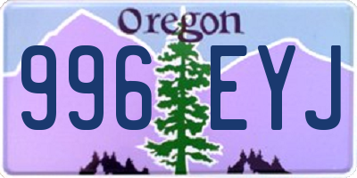 OR license plate 996EYJ