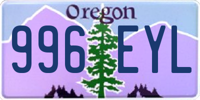 OR license plate 996EYL