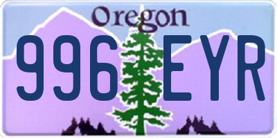 OR license plate 996EYR