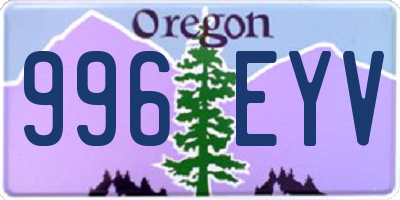 OR license plate 996EYV