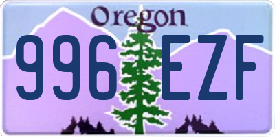 OR license plate 996EZF